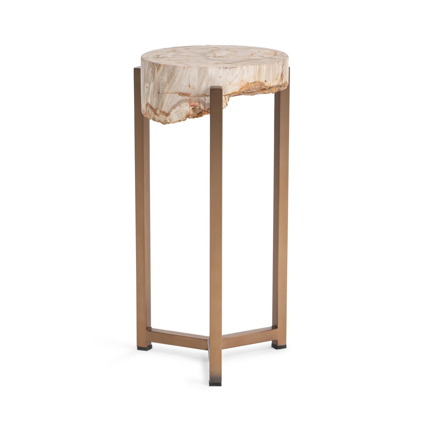 Breanna Round Small Accent Table - Sepia Vein