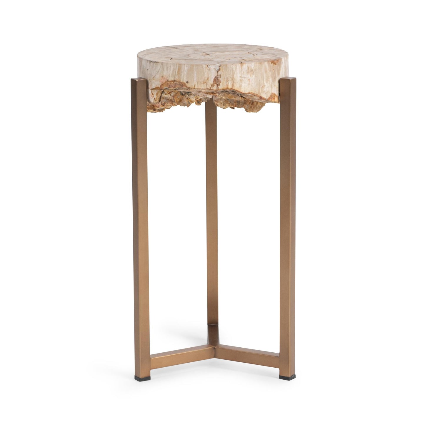 Breanna Round Small Accent Table - Sepia Vein
