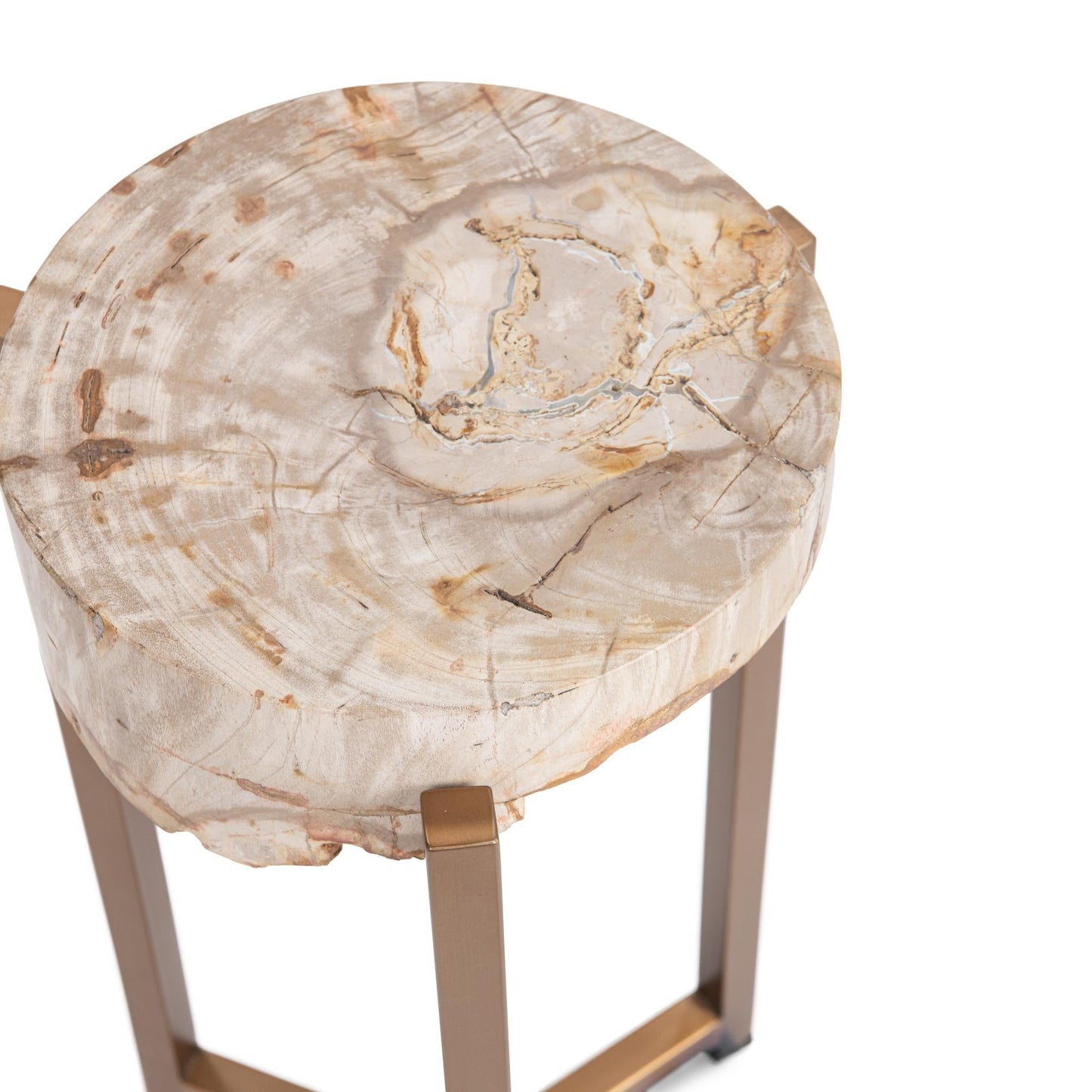 Breanna Round Small Accent Table - Sepia Vein
