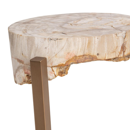 Breanna Round Small Accent Table - Sepia Vein