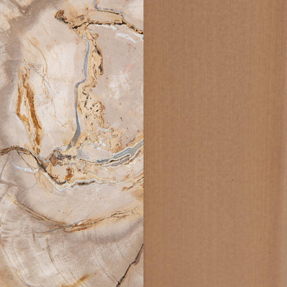 Breanna Round Small Accent Table - Sepia Vein