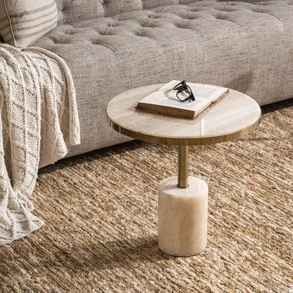 Jordyn Round Large Accent Table - Champagne