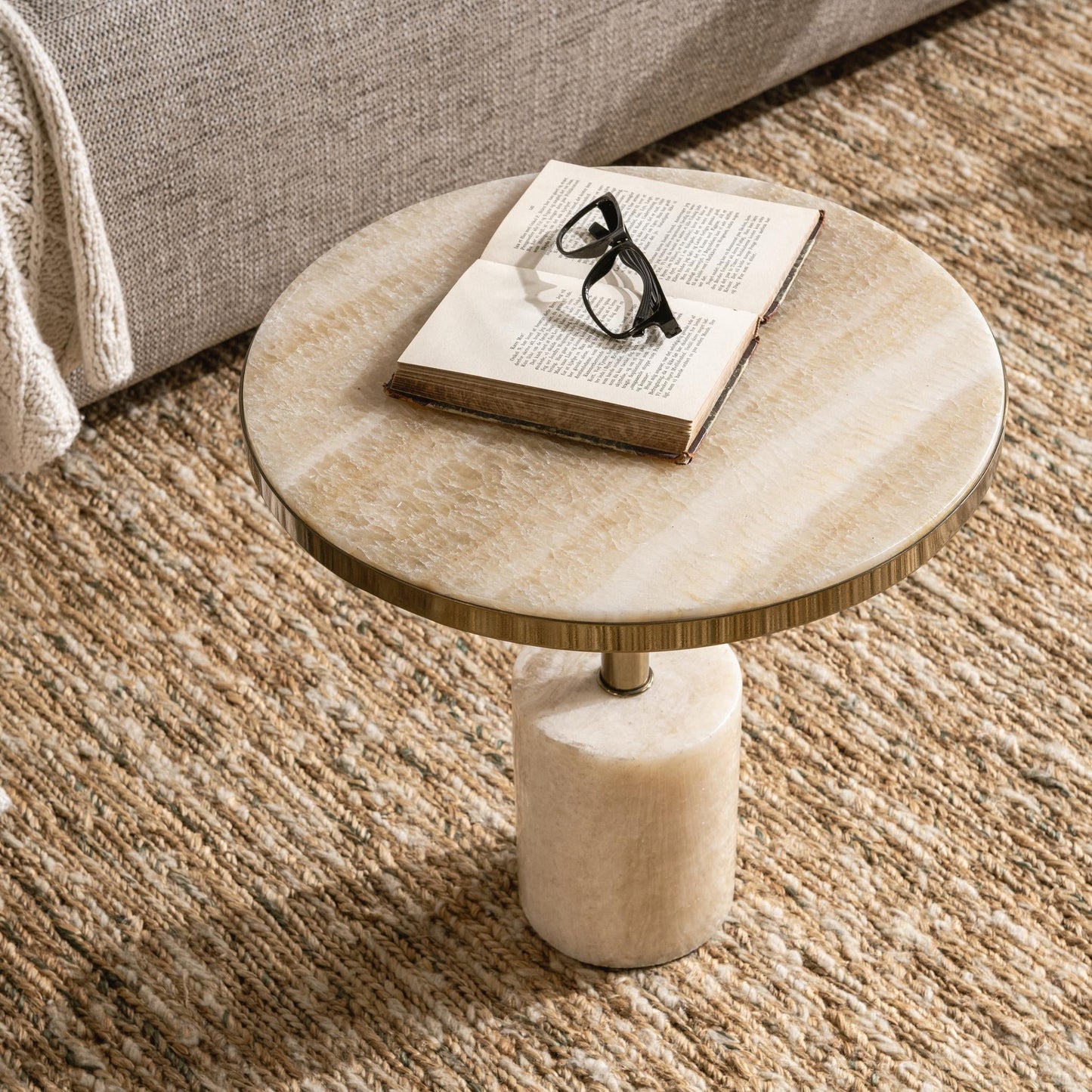 Jordyn Round Large Accent Table - Champagne