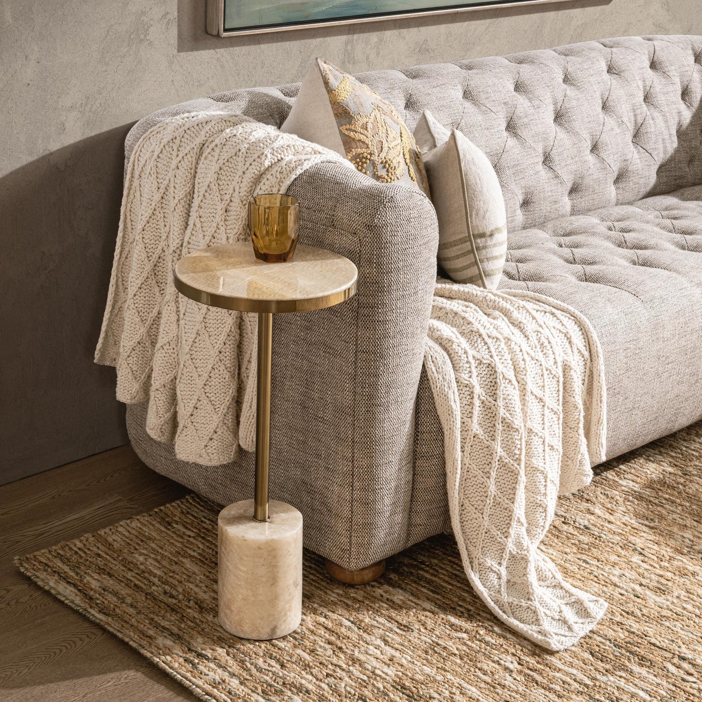 Jordyn Round Medium Accent Table - Champagne