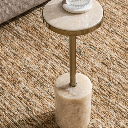 Jordyn Round Small Accent Table - Champagne