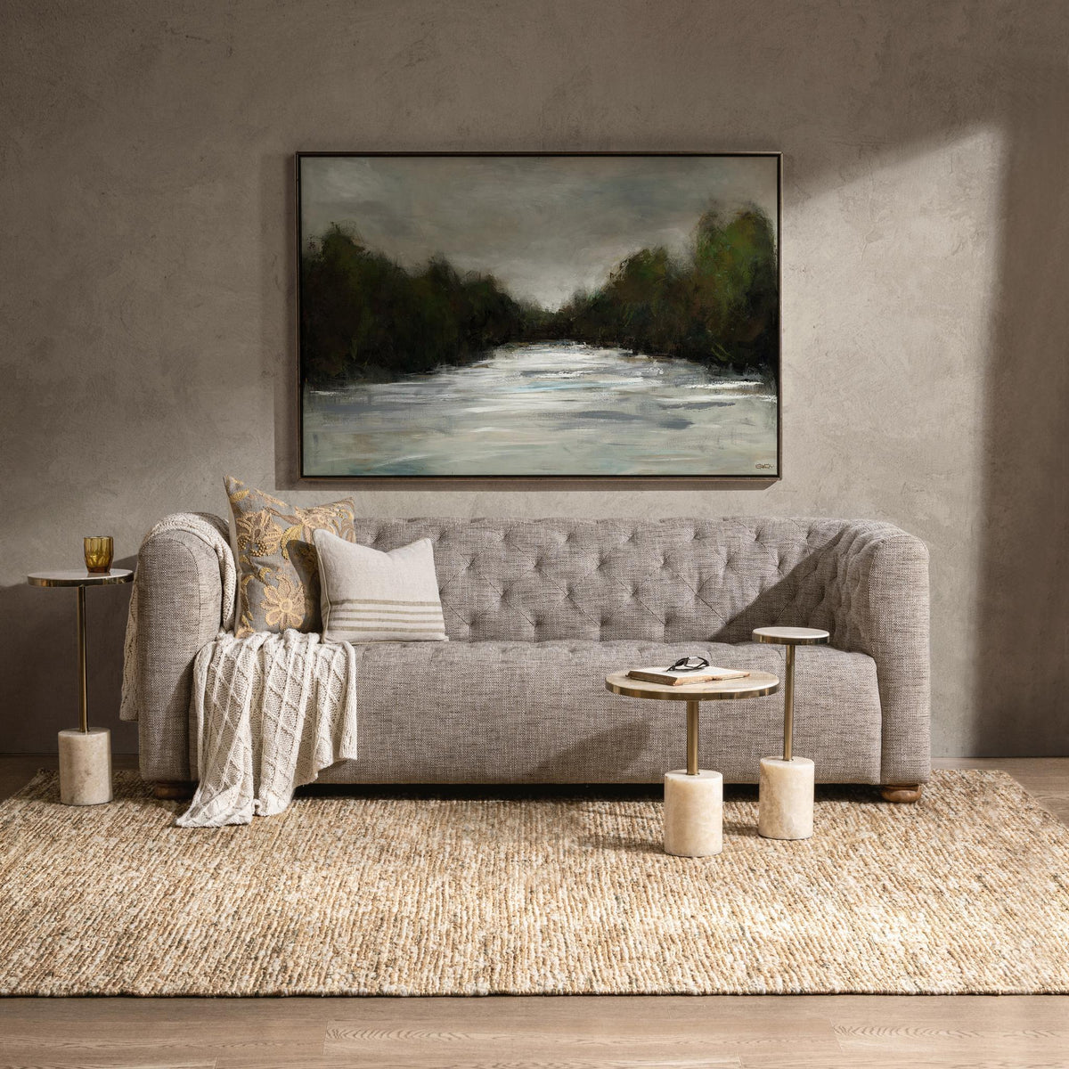 Jordyn Round Small Accent Table - Champagne