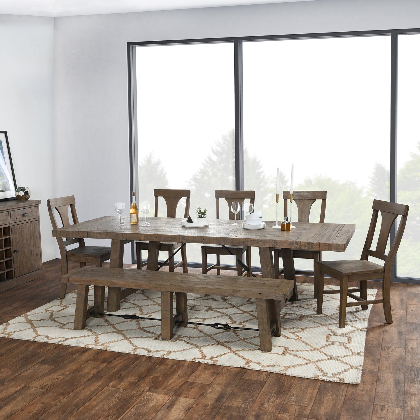 Tuscany 84"-106" Extendable Dining Table - Distressed Brown