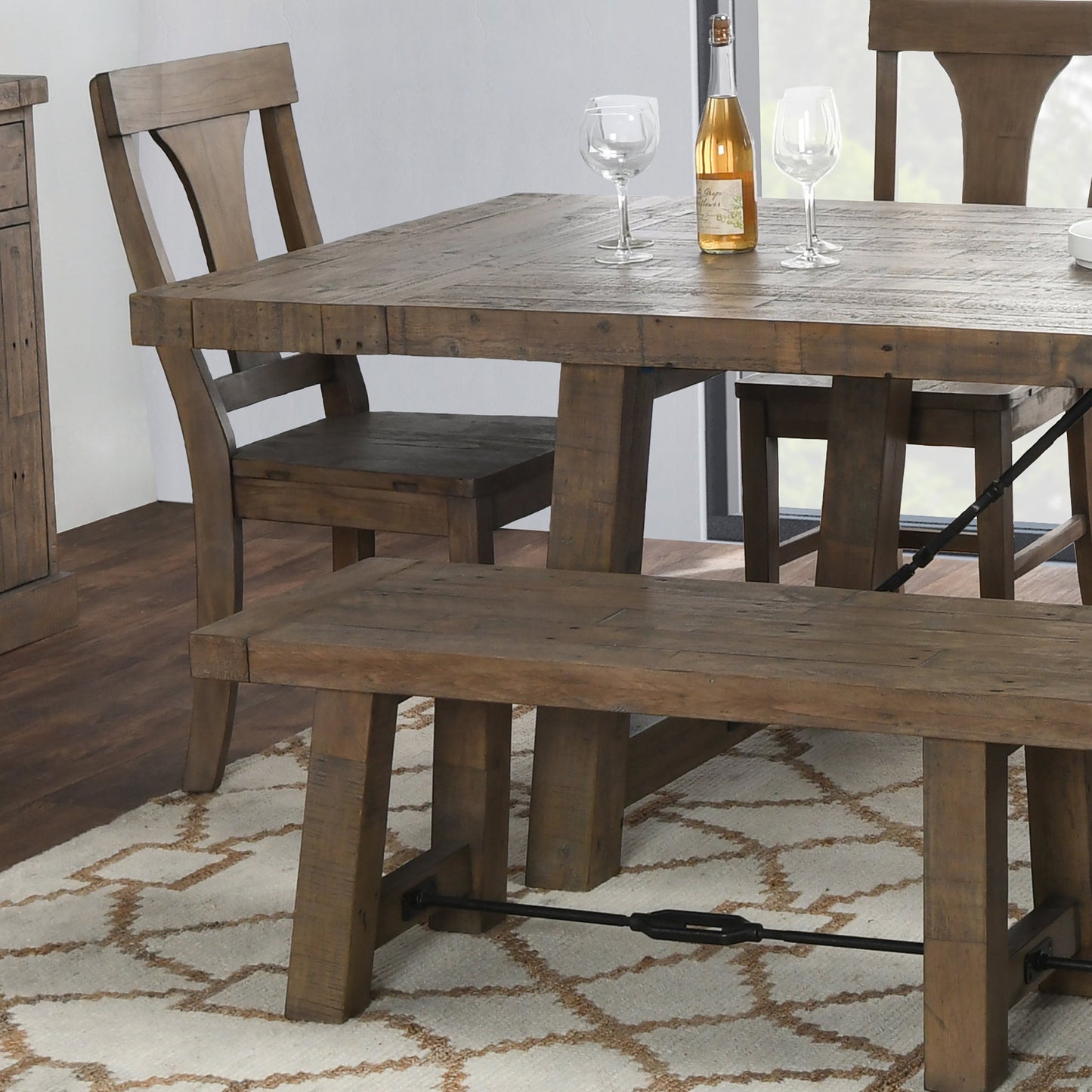 Tuscany 84"-106" Extendable Dining Table - Distressed Brown