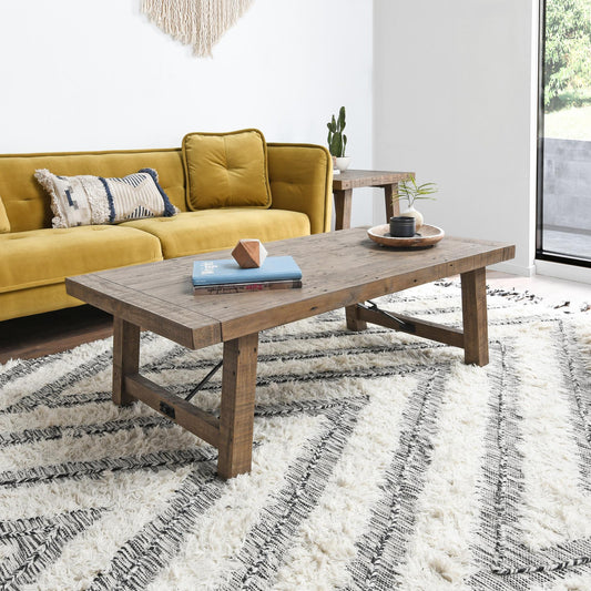 Tuscany 55" Coffee Table Distressed Brown