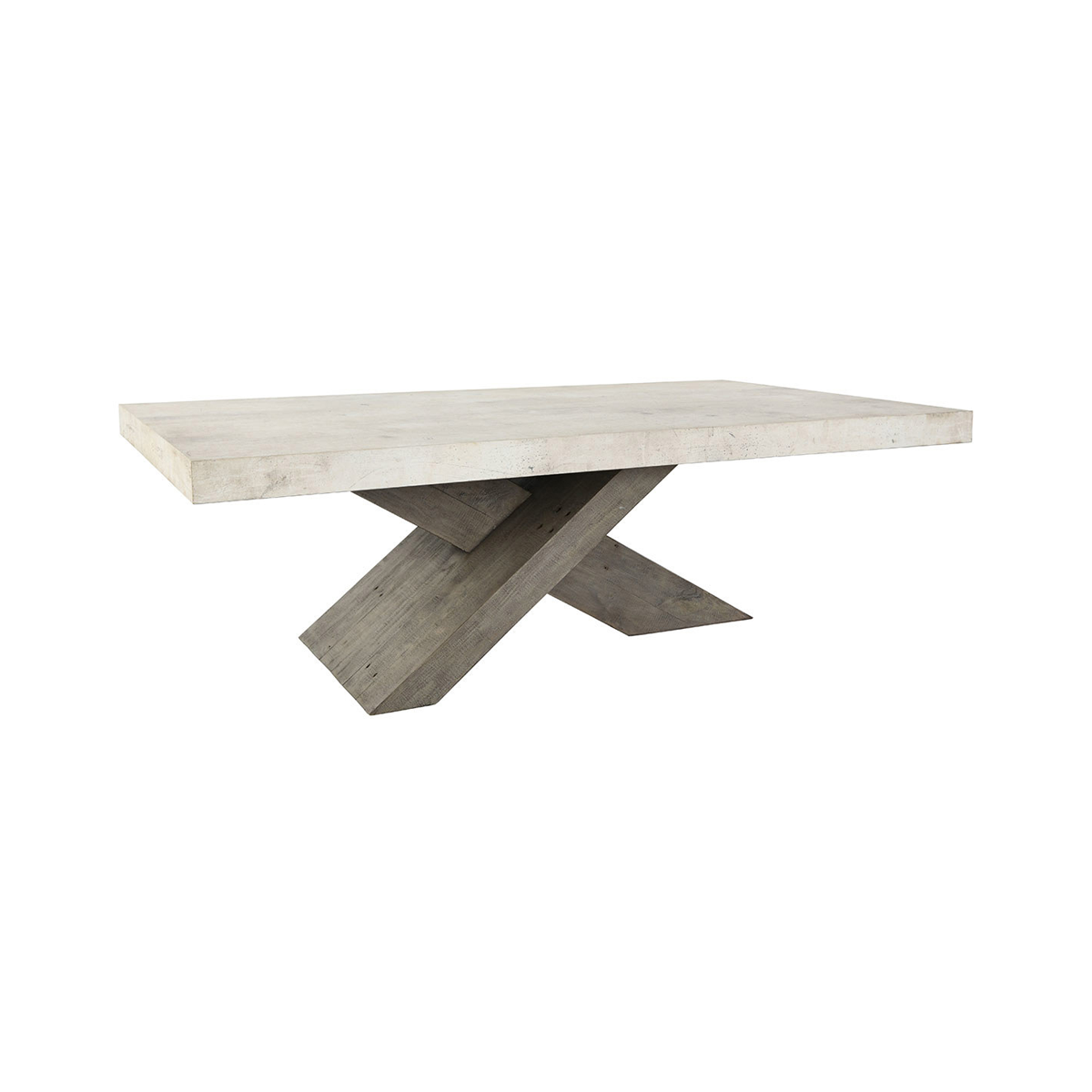 Durant Rectangle Coffee Table - Antique White/Distressed Brown
