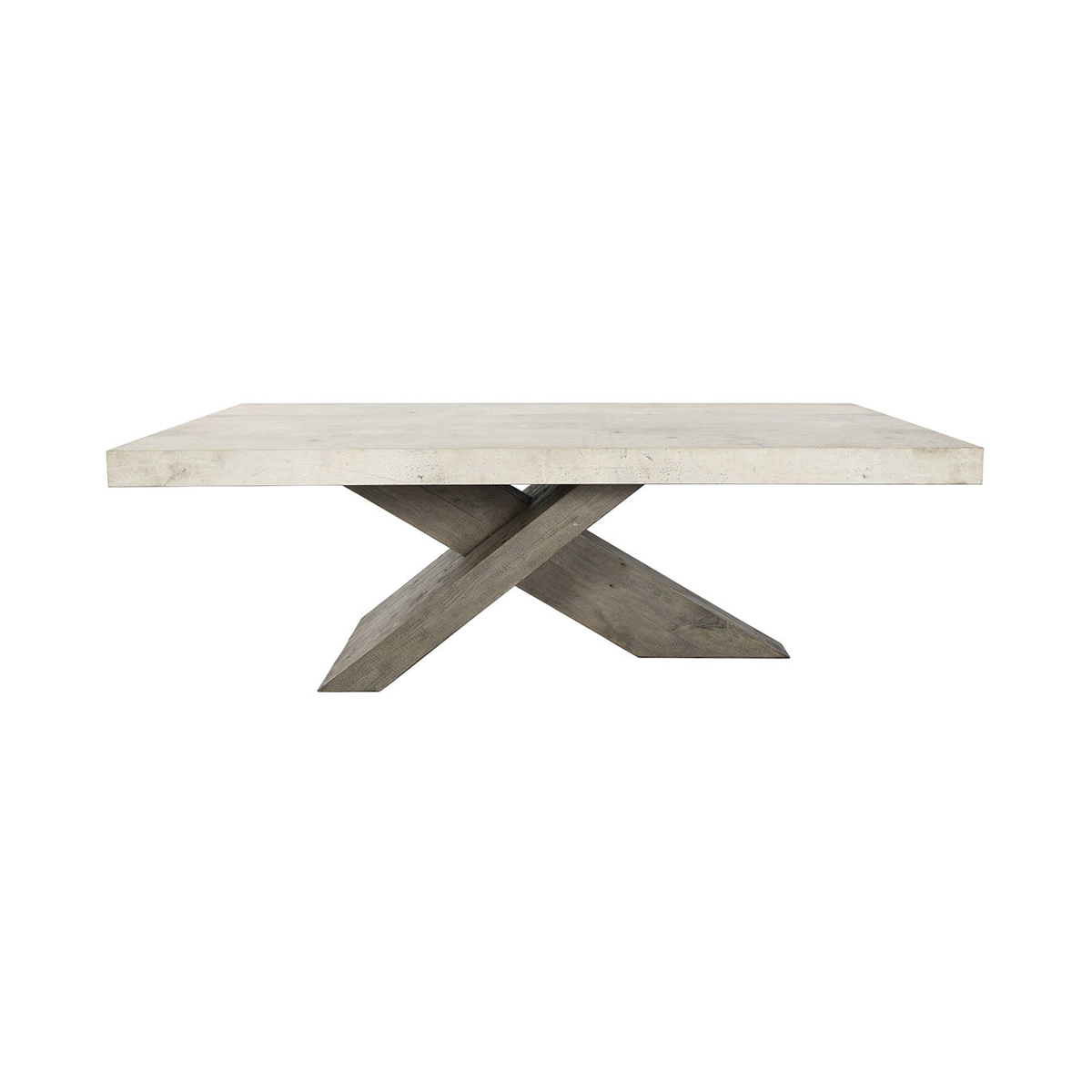 Durant Rectangle Coffee Table - Antique White/Distressed Brown