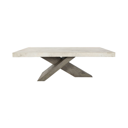 Durant Rectangle Coffee Table - Antique White/Distressed Brown