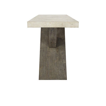 Durant Rectangle Console Table - Distressed Gray-Weathered Chalk