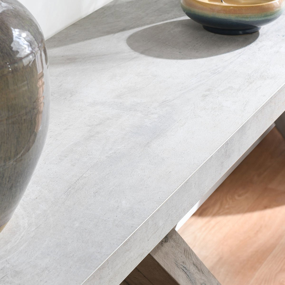 Durant Rectangle Console Table - Distressed Gray-Weathered Chalk