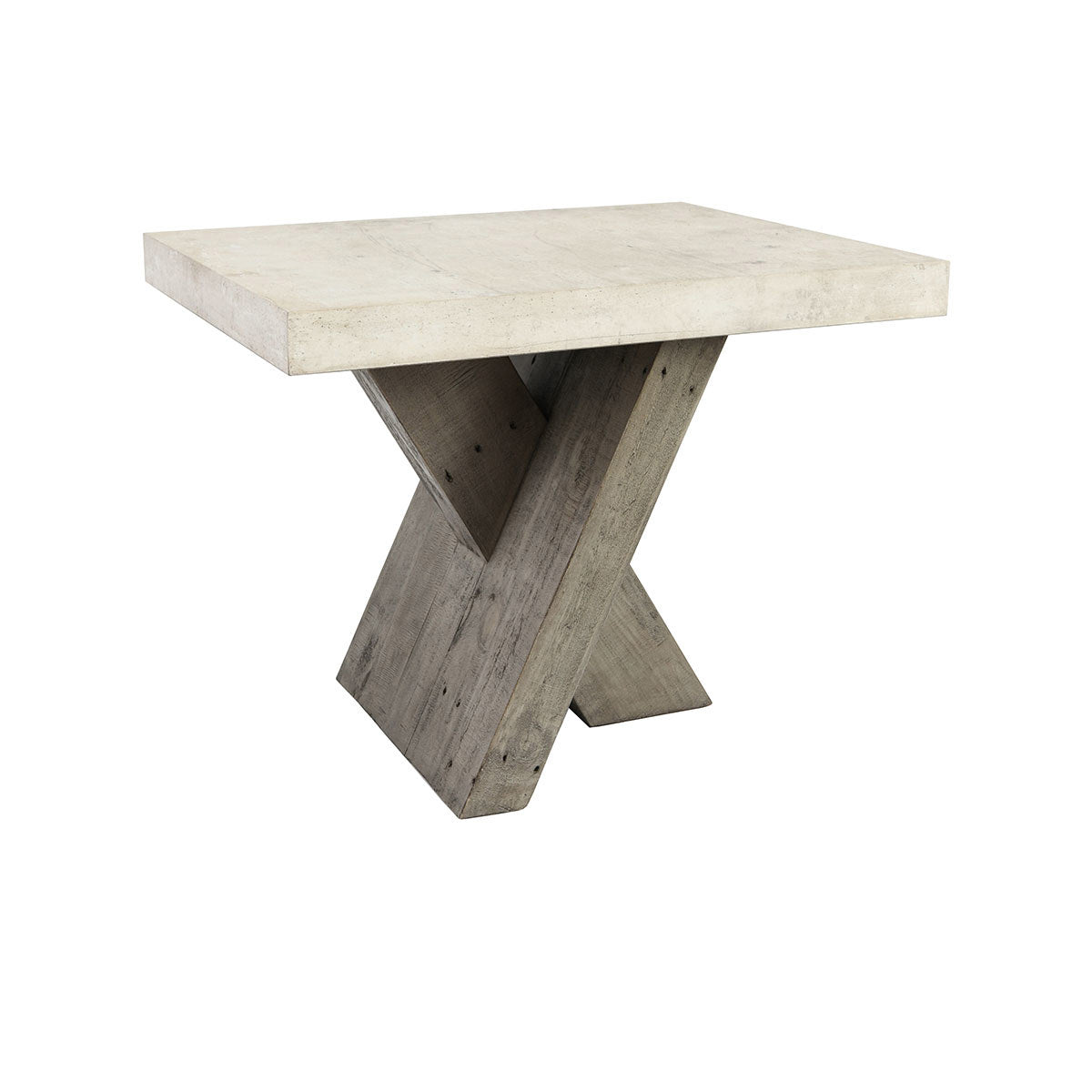 Durant Rectangle End Table - Antique White/Distressed Gray