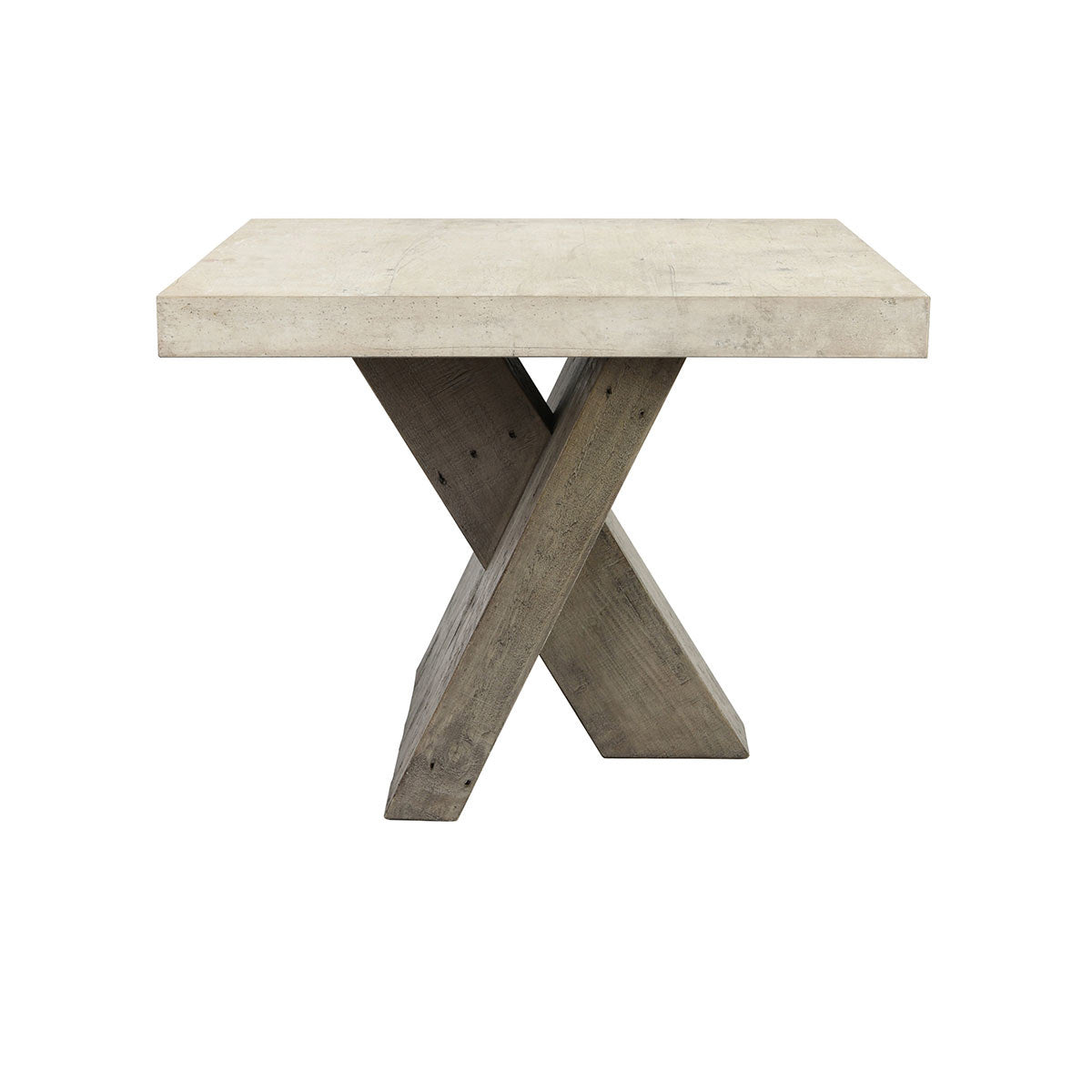 Durant Rectangle End Table - Antique White/Distressed Gray