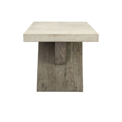 Durant Rectangle End Table - Antique White/Distressed Gray