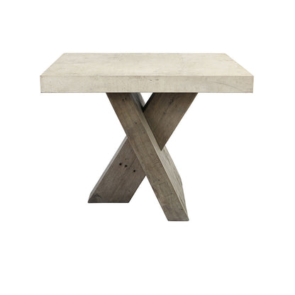 Durant Rectangle End Table - Antique White/Distressed Gray