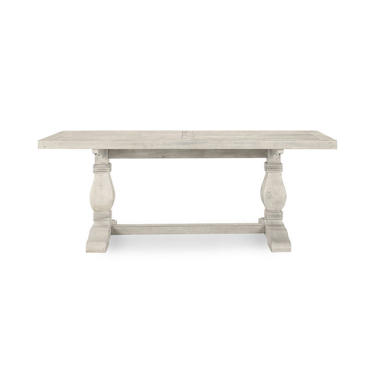 Caleb 78" Dining Table Distressed Ivory