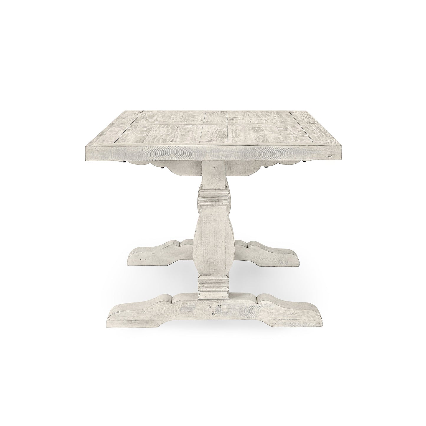 Caleb 78" Dining Table Distressed Ivory