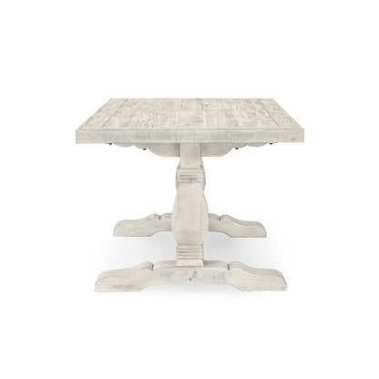 Caleb 78" Dining Table Distressed Ivory