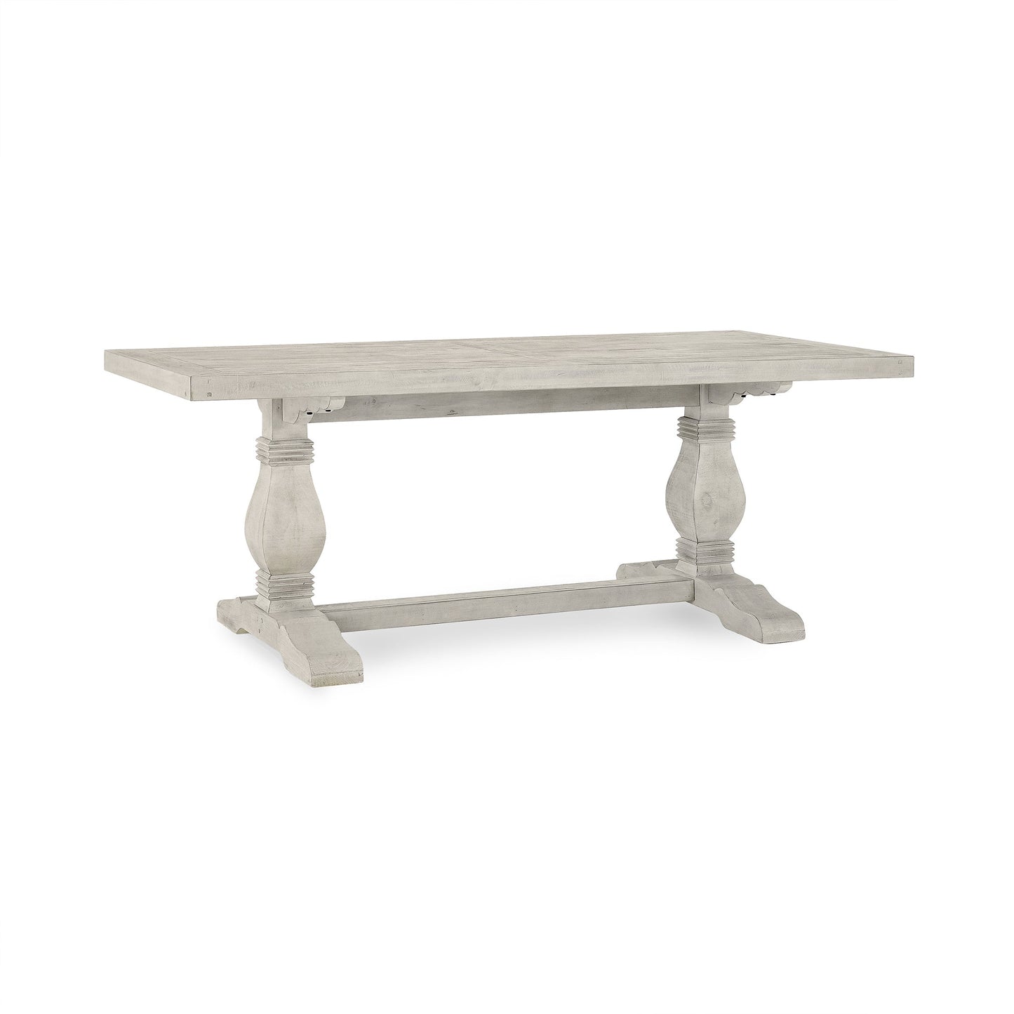 Caleb 78" Dining Table Distressed Ivory