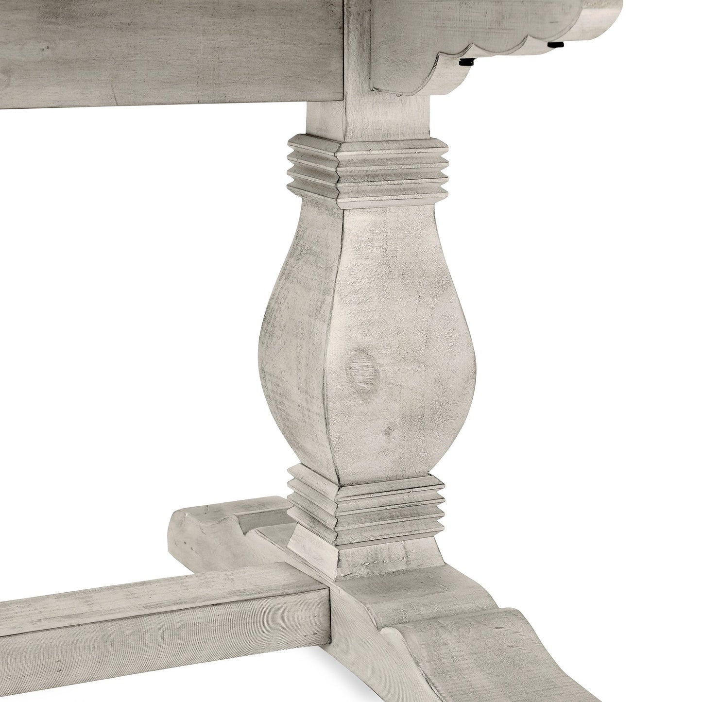 Caleb 78" Dining Table Distressed Ivory