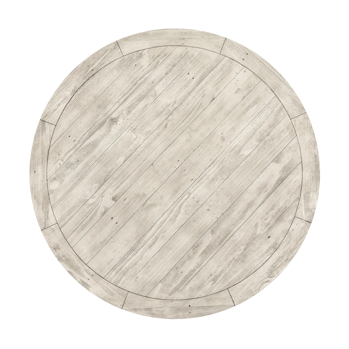Caleb 55" Round Dining Table Distressed Ivory