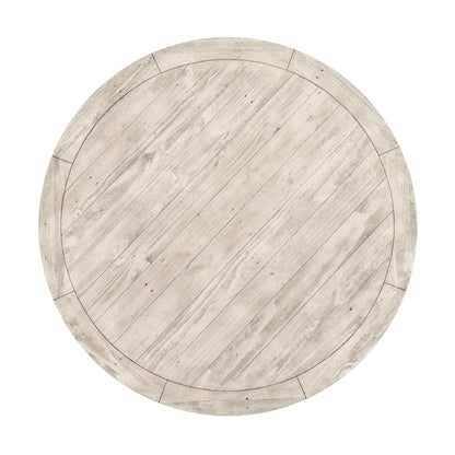 Caleb 55" Round Dining Table Distressed Ivory
