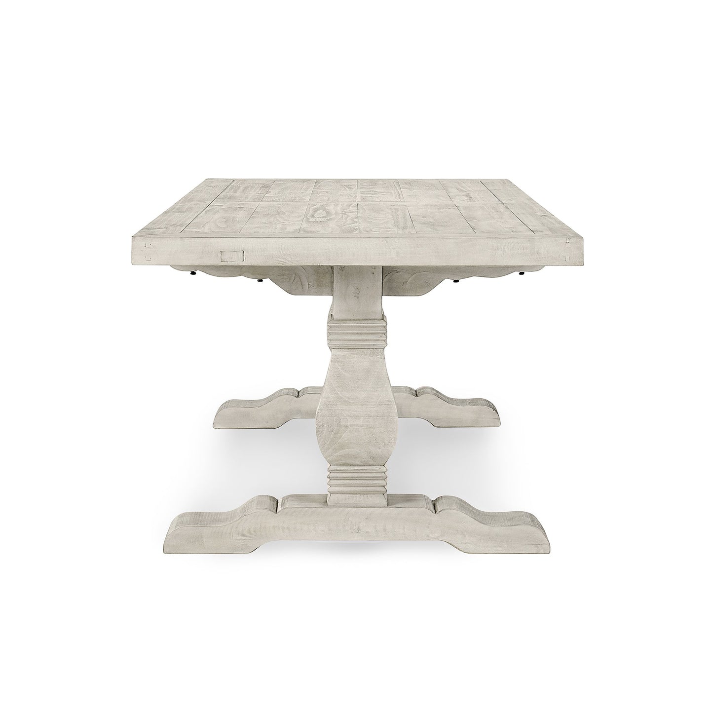 Caleb 94" Dining Table Distressed Ivory