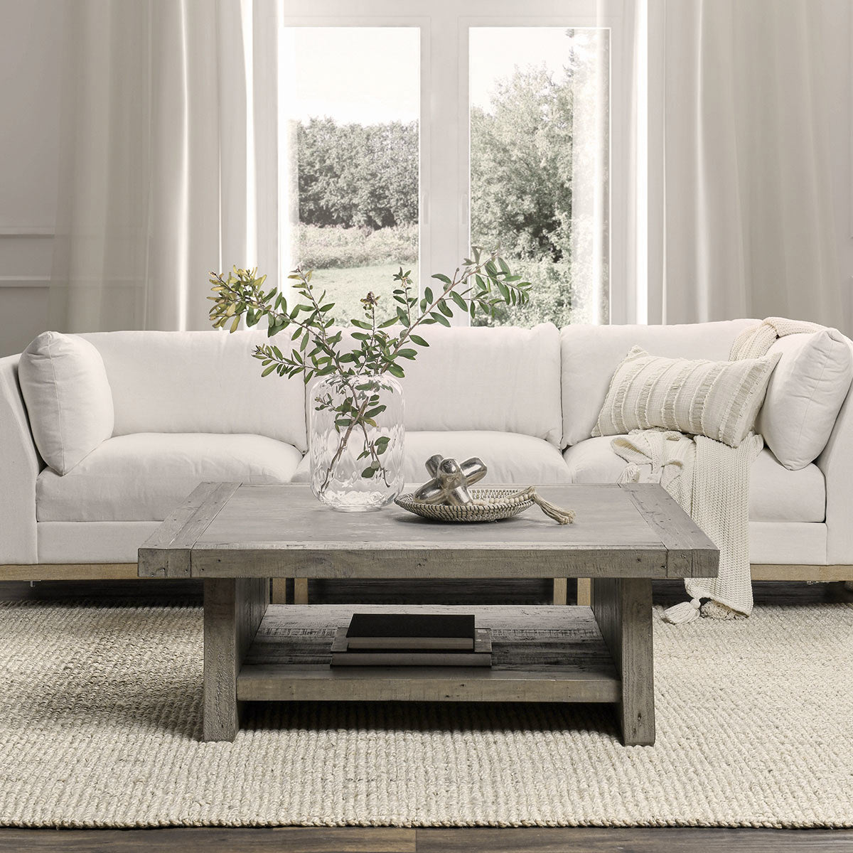 Stonebridge Square Coffee Table - Distressed Gray