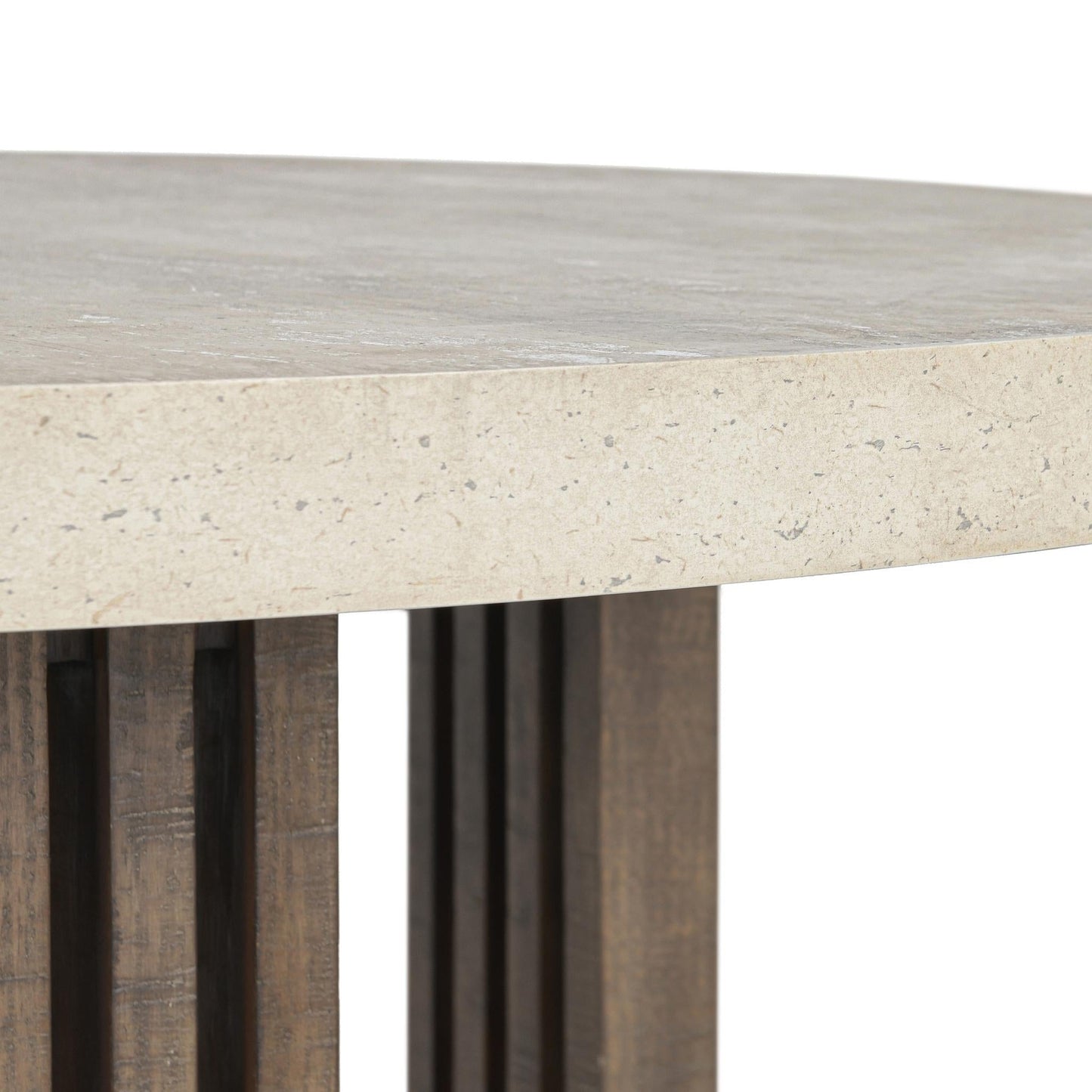 Aspen Reclaimed Pine 47" Round Dining Table - Distressed Brown/Weathered Chalk