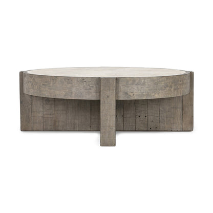 Sonoma Round Coffee Table - Antique White/Distressed Gray