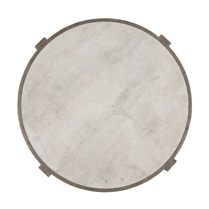 Sonoma Round Coffee Table - Antique White/Distressed Gray