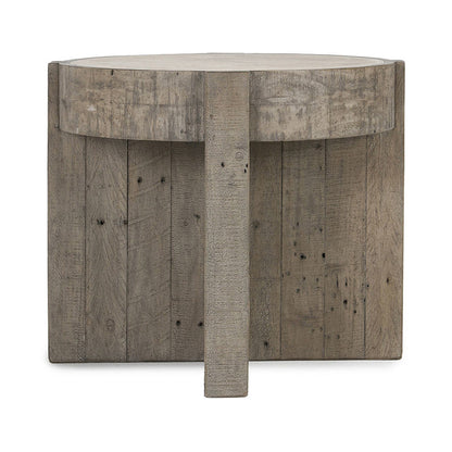 Sonoma Round End Table - Antique White/Distressed Gray