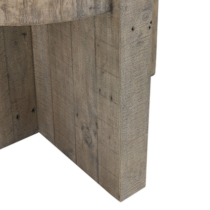 Sonoma Round End Table - Antique White/Distressed Gray