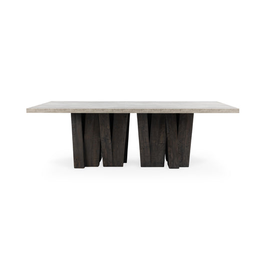Simone Rectangle Dining Table - Olive Brown/Antique Gray