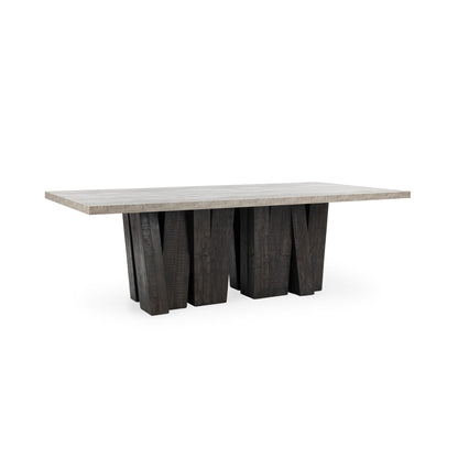 Simone Rectangle Dining Table - Olive Brown/Antique Gray