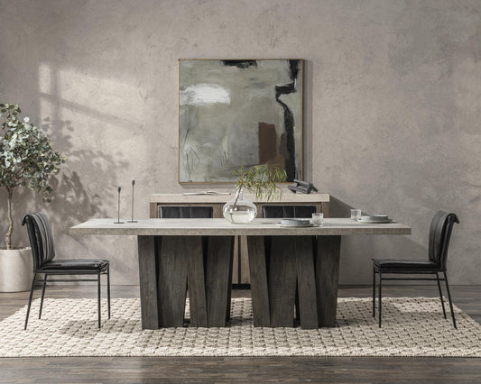 Simone Rectangle Dining Table - Olive Brown/Antique Gray