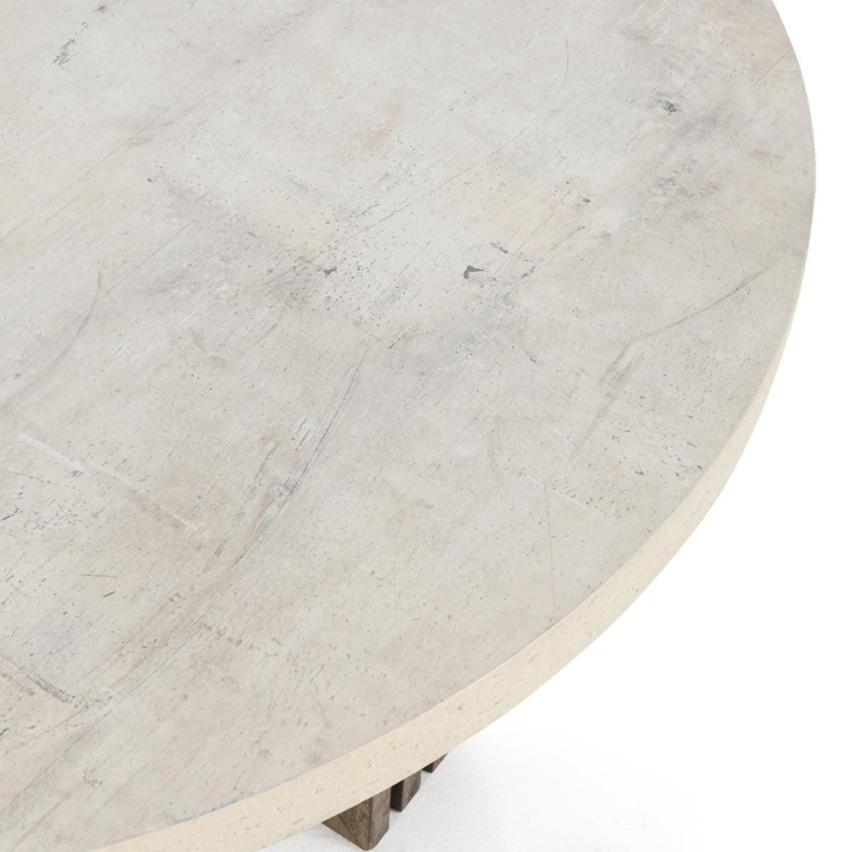 Aspen Round Coffee Table - Antique White/Distressed Brown