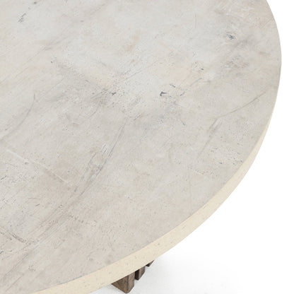 Aspen Round Coffee Table - Antique White/Distressed Brown