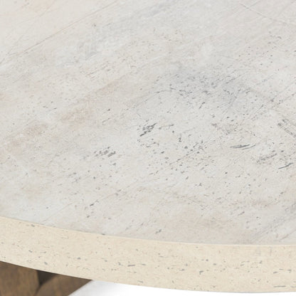 Aspen Round Coffee Table - Antique White/Distressed Brown