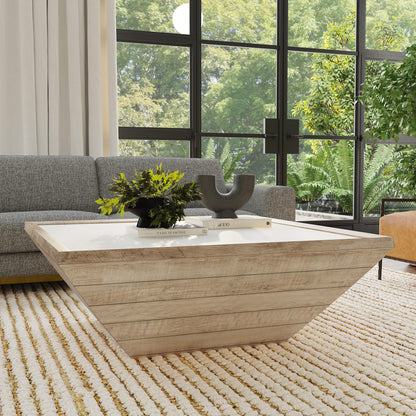 Dalton Square Coffee Table - Natural/Antique White