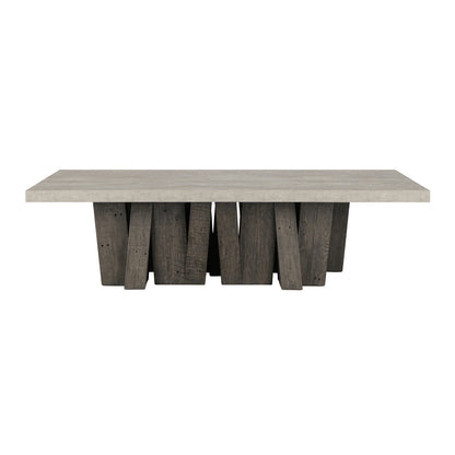 Simone Rectangle Coffee Table - Olive Brown/Antique Gray