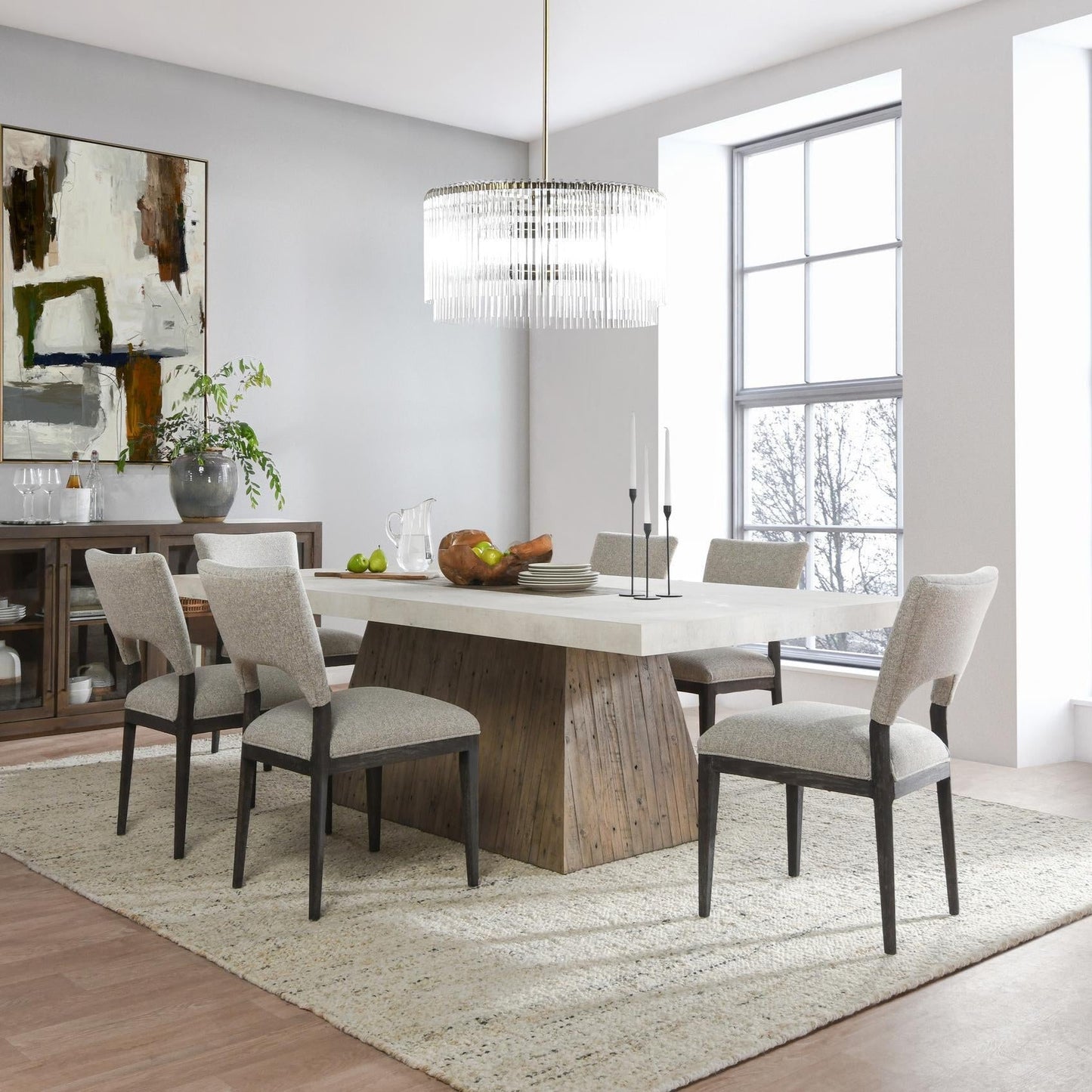 Grange Reclaimed Pine 94" Dining Table - Natural/Antique White