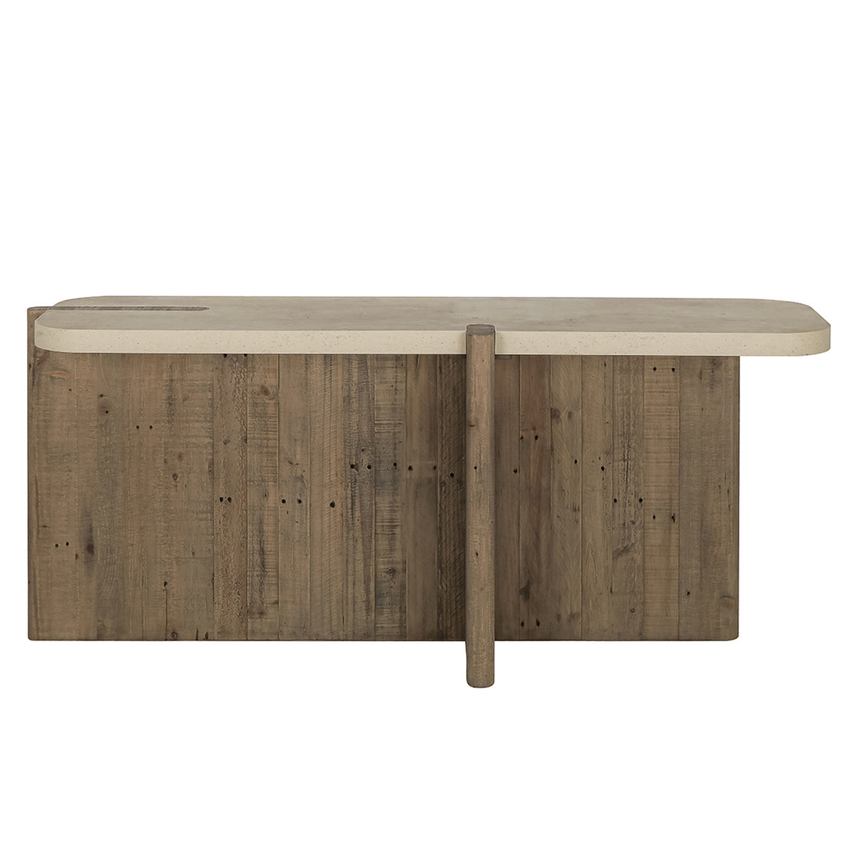 Dillon Rectangle Console Table - Natural/Antique White