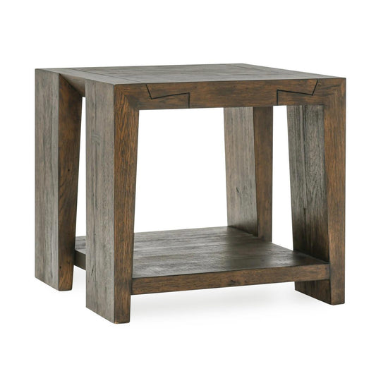 Troy Square End Table - Suede Brown