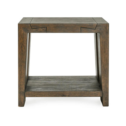 Troy Square End Table - Suede Brown