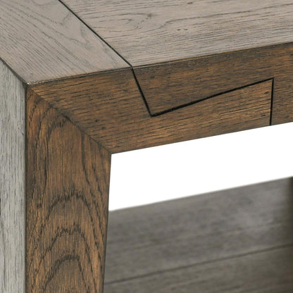 Troy Square End Table - Suede Brown