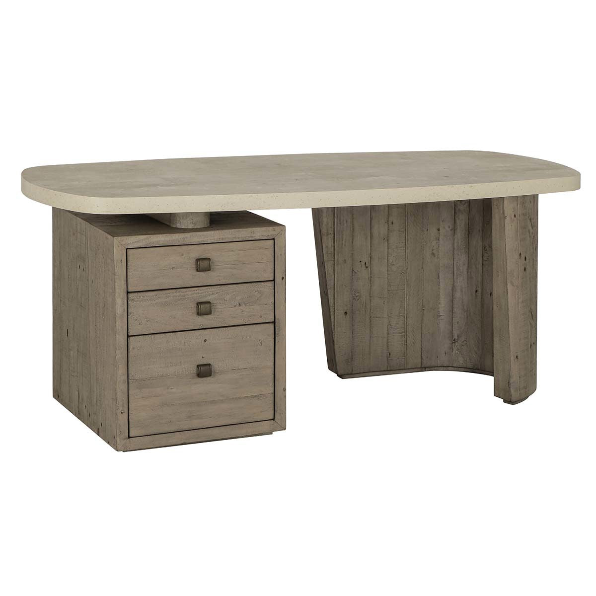 Angus Desk - Antique White/Distressed Gray